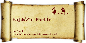 Hajdár Martin névjegykártya